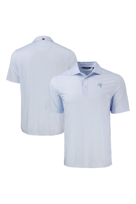 Men's Cutter & Buck Powder Blue Tampa Bay Buccaneers Pike Eco Diamond Dot Print Recycled Big & Tall Polo