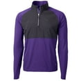 thumbnail image 1 of Men's Cutter & Buck Purple/Black Colorado Rockies Adapt Eco Knit Hybrid Recycled Quarter-Zip Pullover Jacket, 1 of 1