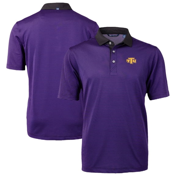 Men's-Cutter & Buck Purple/Black Tennessee Tech Golden Eagles DryTec Virtue Eco Pique Recycled Polo