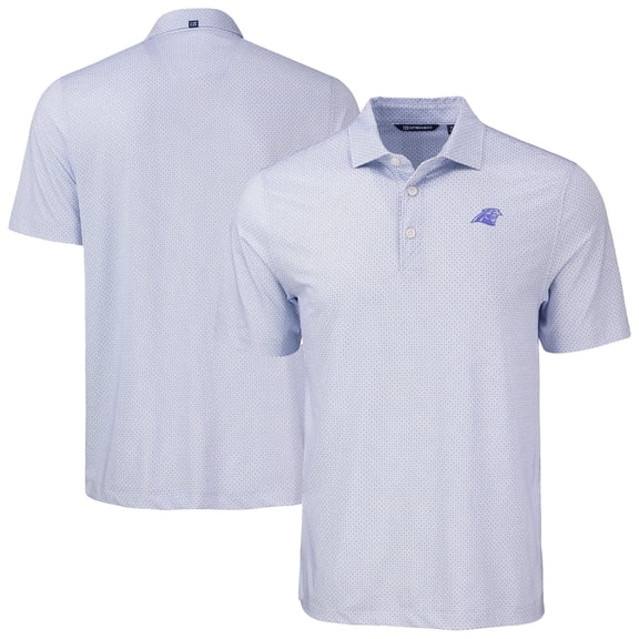 Men's Cutter & Buck  Purple Carolina Panthers Pike Eco Diamond Dot Print Recycled Polo