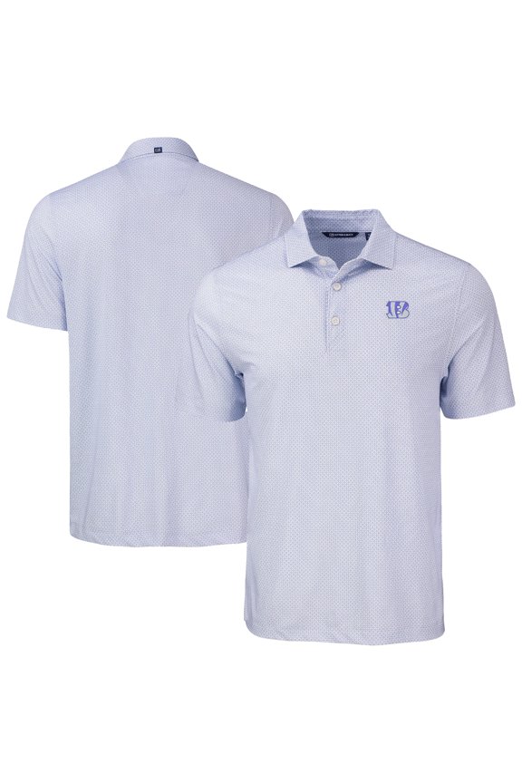 Men's Cutter & Buck Purple Cincinnati Bengals Pike Eco Diamond Dot Print Recycled Polo