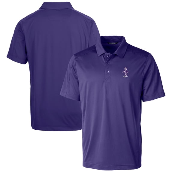 Men's Cutter & Buck Purple Kansas State Wildcats Vault Prospect Textured Stretch Polo