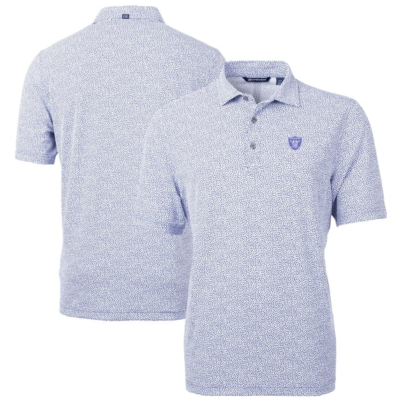 Men's Cutter & Buck Purple Las Vegas Raiders Virtue Eco Pique Botanical Print Recycled Polo