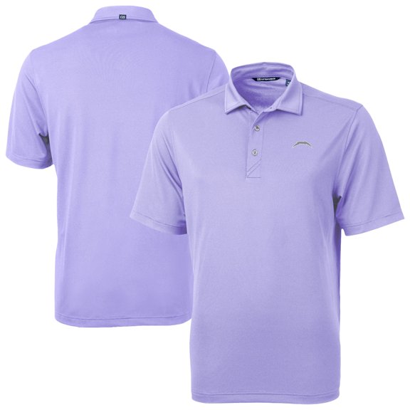 Men's Cutter & Buck Purple Los Angeles Chargers Virtue Eco Pique Recycled Polo