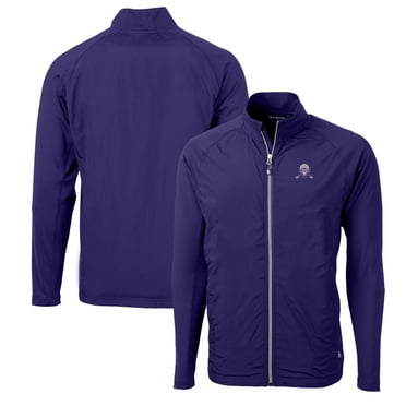 Men's Cutter & Buck Purple Northwestern Wildcats Adapt Eco Knit Hybrid Recycled Full-Zip Logo Jacket