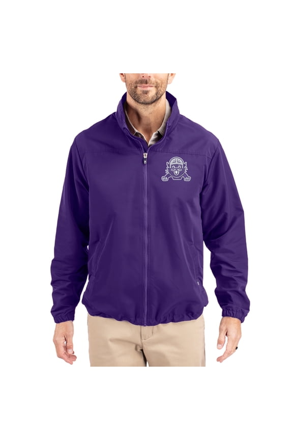 Men's Cutter & Buck Purple Northwestern Wildcats Charter Eco Recycled Full-Zip Jacket