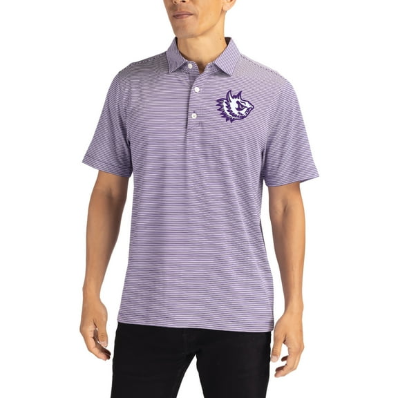 Men's Cutter & Buck Purple TCU Horned Frogs Forge Eco Double Stripe Stretch Recycled Polo