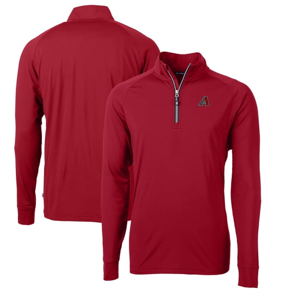 Men's Cutter & Buck Red Arizona Diamondbacks Adapt Eco Knit Recycled Quarter-Zip Pullover Top