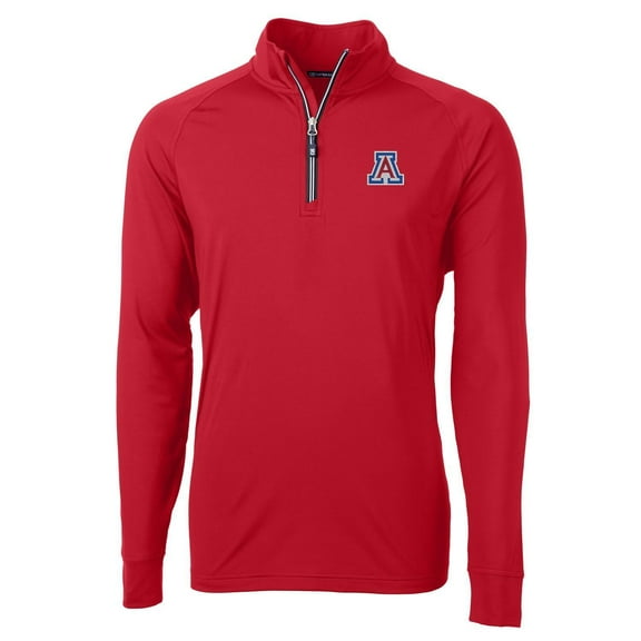 Men's Cutter & Buck Red Arizona Wildcats Adapt Eco Knit Quarter-Zip Pullover Jacket