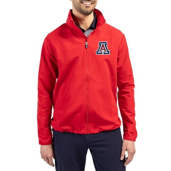 Men's Cutter & Buck Red Arizona Wildcats Charter Eco Recycled Full-Zip Jacket