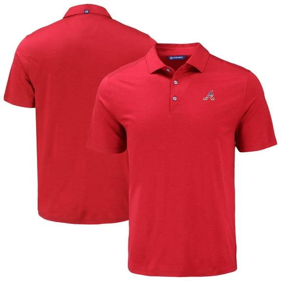 Men's Cutter & Buck Red Atlanta Braves Coastline Epic Comfort Eco Recycled Polo