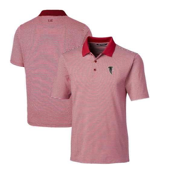 Men's Cutter & Buck Red Atlanta Falcons Throwback Logo Forge Tonal Stripe Stretch Polo