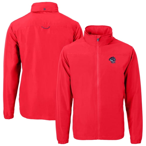 Men's Cutter & Buck Red Binghamton Rumble Ponies Big & Tall Charter Eco Knit Recycled Full-Zip Jacket
