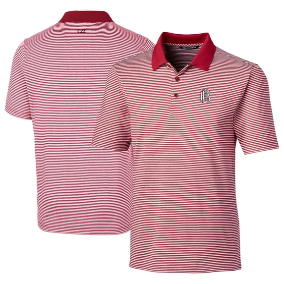 Men's Cutter & Buck Red Birmingham Barons Big & Tall Forge Tonal Stripe Stretch Polo