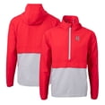 thumbnail image 1 of Men's Cutter & Buck  Red Birmingham Barons  Charter Eco Recycled Half-Zip Anorak Jacket, 1 of 3