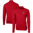 thumbnail image 1 of Men's Cutter & Buck  Red Boston Red Sox Virtue Eco Pique Recycled Quarter-Zip Pullover Top, 1 of 3