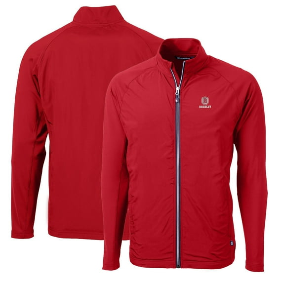 Men's Cutter & Buck Red Bradley Braves Big & Tall Adapt Eco Knit Hybrid Recycled Full-Zip Jacket