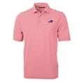 thumbnail image 1 of Men's Cutter & Buck Red Buffalo Bills Virtue Eco Pique Stripe Recycled Polo, 1 of 1