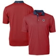 thumbnail image 1 of Men's Cutter & Buck  Red Chicago Cubs Americana Logo Virtue Eco Pique Stripe Recycled Polo, 1 of 3