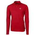 thumbnail image 1 of Men's Cutter & Buck Red Cincinnati Reds Big & Tall Virtue Eco Pique Quarter-Zip Pullover Jacket, 1 of 1