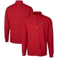 thumbnail image 1 of Men's Cutter & Buck  Red Cleveland Guardians Traverse Stretch Quarter-Zip Pullover Top, 1 of 3