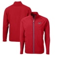 thumbnail image 1 of Men's Cutter & Buck Red Dayton Flyers Big & Tall Adapt Eco Knit Hybrid Recycled Raglan Full-Zip Jacket, 1 of 3