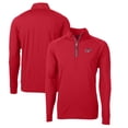 thumbnail image 1 of Men's Cutter & Buck Red Dayton Flyers Big & Tall Adapt Eco Knit Stretch Recycled Raglan Quarter-Zip DryTec Top, 1 of 3