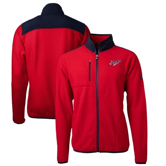 Men's Cutter & Buck Red Dayton Flyers Big & Tall Cascade Eco Sherpa Fleece Full-Zip Jacket