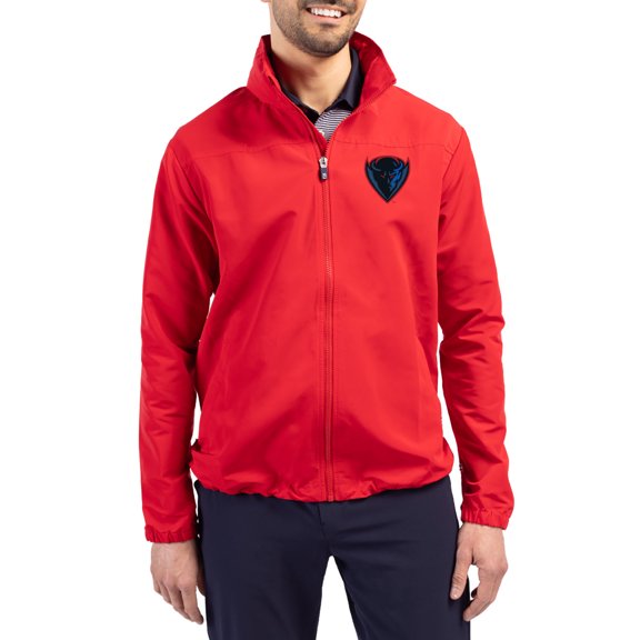 Men's Cutter & Buck Red DePaul Blue Demons Charter Eco Recycled Full-Zip Jacket