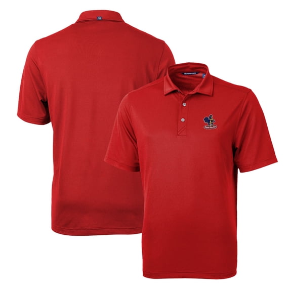 Men's Cutter & Buck Red Delaware Fightin' Blue Hens Team Logo Virtue Eco Pique Recycled Polo