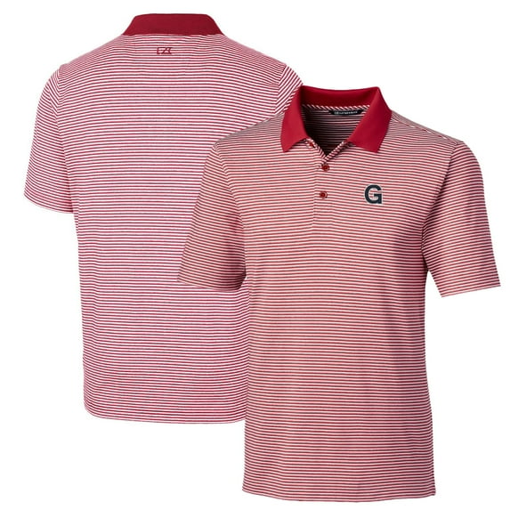 Men's Cutter & Buck Red Gonzaga Bulldogs Big & Tall Forge Tonal Stripe Stretch Polo