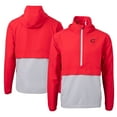 thumbnail image 1 of Men's Cutter & Buck Red/Gray Cincinnati Reds City Connect Charter Eco Recycled Half-Zip Anorak Jacket, 1 of 3