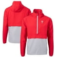 thumbnail image 1 of Men's Cutter & Buck Red/Gray Philadelphia Phillies Charter Eco Recycled Half-Zip Anorak Jacket, 1 of 3