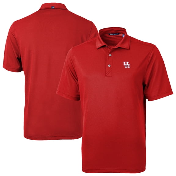 Men's Cutter & Buck Red Houston Cougars Virtue Eco Pique Recycled Polo