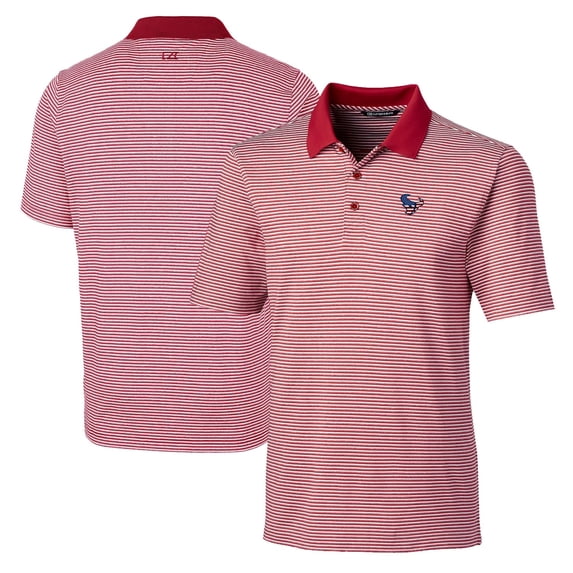 Men's Cutter & Buck Red Houston Texans Big & Tall Forge Tonal Stripe Stretch Polo