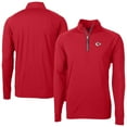 thumbnail image 1 of Men's Cutter & Buck Red Kansas City Chiefs  Adapt Eco DryTec Raglan Quarter-Zip Jacket, 1 of 3