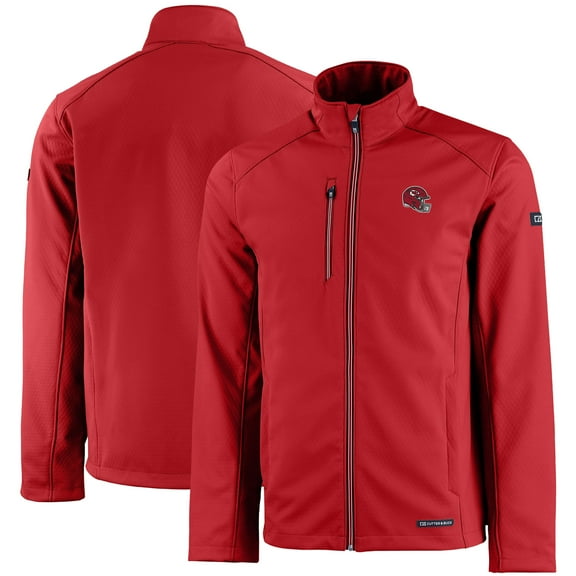 Men's Cutter & Buck Red Kansas City Chiefs Evoke Eco Softshell Recycled Full-Zip Jacket
