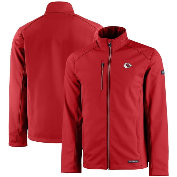 Men's Cutter & Buck Red Kansas City Chiefs Evoke Eco Softshell Recycled Full-Zip Jacket