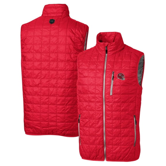 Men's Cutter & Buck Red Kansas City Chiefs Helmet Rainier PrimaLoft Eco Insulated Full-Zip Puffer Vest