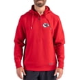 thumbnail image 1 of Men's Cutter & Buck Red Kansas City Chiefs Roam Eco Half-Zip Recycled Pullover Hoodie, 1 of 2