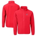 thumbnail image 1 of Men's Cutter & Buck  Red Kansas Jayhawks Alumni Logo Charter Eco Knit Recycled Full-Zip Jacket, 1 of 3