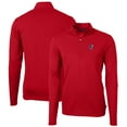 thumbnail image 1 of Men's Cutter & Buck Red Kansas Jayhawks Virtue Eco Pique Recycled Quarter-Zip Pullover Top, 1 of 3