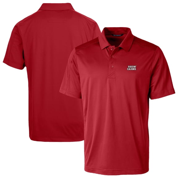 Men's Cutter & Buck Red Louisiana Ragin' Cajuns Prospect Eco Textured Stretch Recycled Polo
