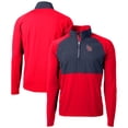 thumbnail image 1 of Men's Cutter & Buck  Red Louisville Bats Adapt Eco Knit Hybrid Recycled Quarter-Zip Top, 1 of 3