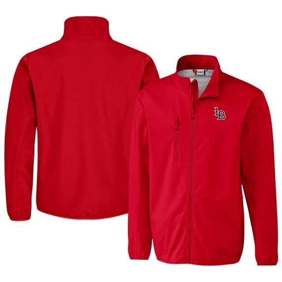 Men's Cutter & Buck Red Louisville Bats Clique Trail Eco Stretch Softshell Full-Zip Jacket