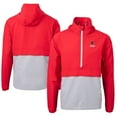 thumbnail image 1 of Men's Cutter & Buck  Red Louisville Cardinals Alumni Logo Charter Eco Knit Recycled Anorak Half-Zip Jacket, 1 of 3