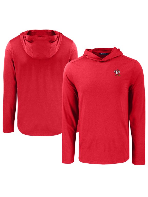 Men's Cutter & Buck Red Louisville Cardinals Coastline Epic Comfort Eco Recycled Long Sleeve Hoodie T-Shirt
