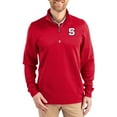 thumbnail image 1 of Men's-Cutter & Buck  Red NC State Wolfpack DryTec Traverse Stretch Eco Tri-Blend Quarter-Zip Pullover, 1 of 2