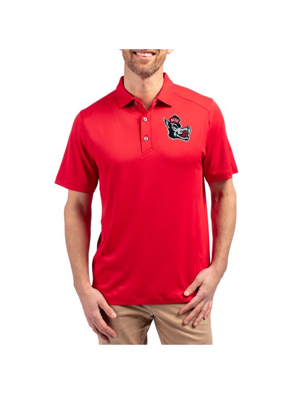 Men's-Cutter & Buck Red NC State Wolfpack Forge Eco Stretch Recycled Polo