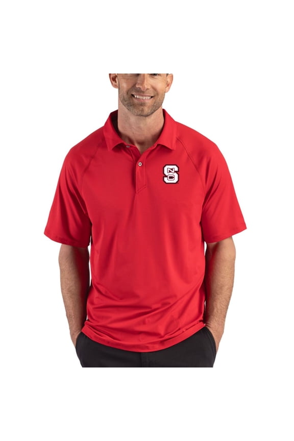 Men's Cutter & Buck Red NC State Wolfpack Recycled Featherlight Stretch Sport Polo